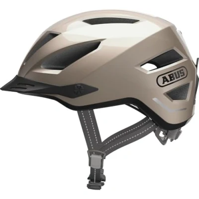 Afbeelding van ABUS Pedelec 2.0 cityhelm fietshelm met achterlicht en regenkap voor stadsverkeer mannen vrouwen goud, maat L