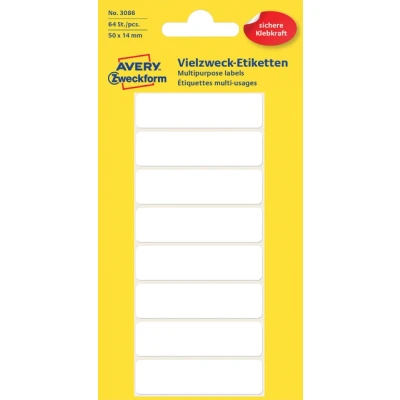 Afbeelding van Avery Handbeschrijfbare etiketten 50 x 14 mm, wit, handbeschrijfbaar,