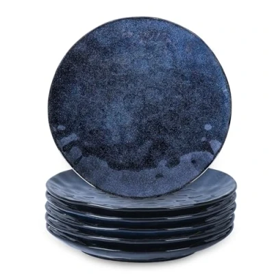 Afbeelding van vicrays Dinerbordenset van 6 stuks, 26,7 cm, rond, magnetron, oven, vaatwasmachinebestendig, krasbestendig, porselein, gecanneleerd, geschikt voor biefstuk, pasta, pizza, thuis, restaurant
