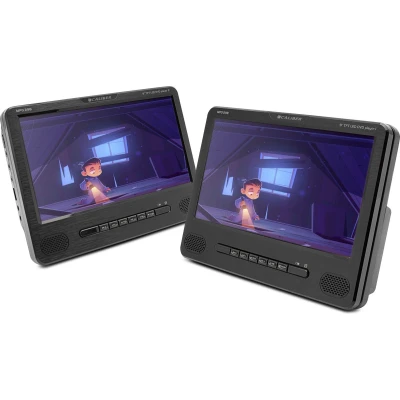 Afbeelding van Caliber Draagbare DVD Spelers 9 Inch Scherm speler auto 2 schermen Werken ook los van elkaar Oplaadbaar Inclusief montagesysteem voor hoofdsteunen (MPD298)