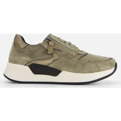 Afbeelding van Gabor Rollingsoft Sneakers groen Suede Dames Maat 41
