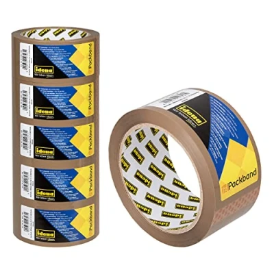 Afbeelding van Idena 90129 Bruine tape, 50 mm x 66 m, 6 rollen stille ideaal voor verhuizingen en verzending