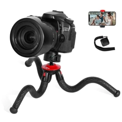 Afbeelding van Fotopro mobiele telefoon statief, flexibel smartphone licht camera statief met Bluetooth afstandsbediening, telefoonhouder houder voor camera, iPhone, Samsung Galaxy