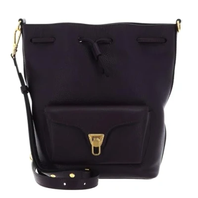Afbeelding van COCCINELLE Leren schoudertas Beat Generatio Bucket Bag Prune donkerpaars