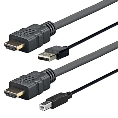 Afbeelding van Vivolink PROHDMIUSBAB4AMP video kabel adapter 4 m HDMI + USB Type A B Zwart