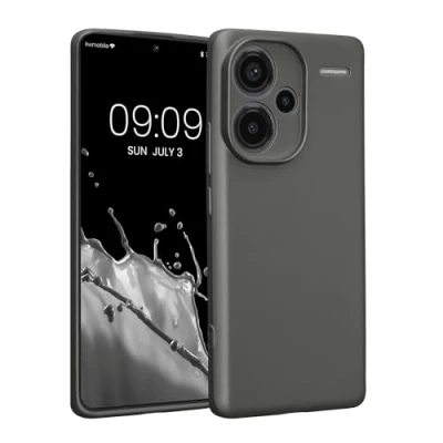 Afbeelding van kwmobile metallic telefoonhoesje van TPU geschikt voor Xiaomi Redmi Note 13 Pro+ 5G / Pro Plus Flexible case smartphone In grijs