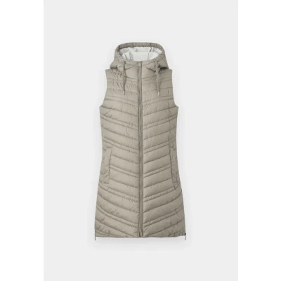 Afbeelding van TOM Tailor LONG Hooded VEST Bodywarmer, Dames, Maat: Small, Smoke olive