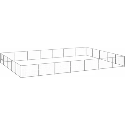 Afbeelding van vidaXL Hondenkennel 35 m² staal zilverkleurig
