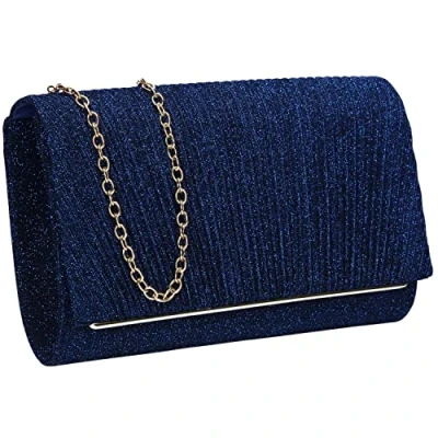 Afbeelding van SwankySwans Amy Sparkly Shiny Party Prom Bruiloft Avond Clutch Bag Portemonnee, Koninklijk