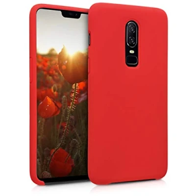Afbeelding van kwmobile telefoonhoesje compatibel met OnePlus 6 hoesje Zachte case voor smartphone Back cover in rood