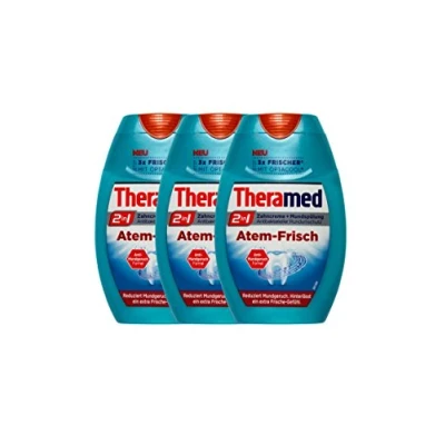 Afbeelding van 3x Theramed 2 in 1 tandpasta + mondspoeling adem fris 75ml PZN: 12432348