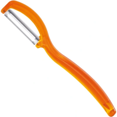 Afbeelding van Triangle Ultra Fijne Dubbelzijdige Dunschiller Glad Mesje Oranje 17 cm