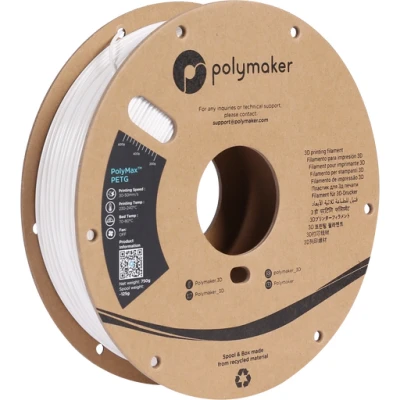 Afbeelding van Polymaker PB02002 PolyMAX Tough Filament PETG Hoge stijfheid, Hittebestendig, Slagvast 1.75 mm 750 g Wit 1 stuk(s)