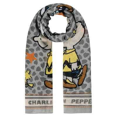 Afbeelding van Codello Peanuts MIT Snoopy Sjaal, Dames, Maat: One Size, Grau