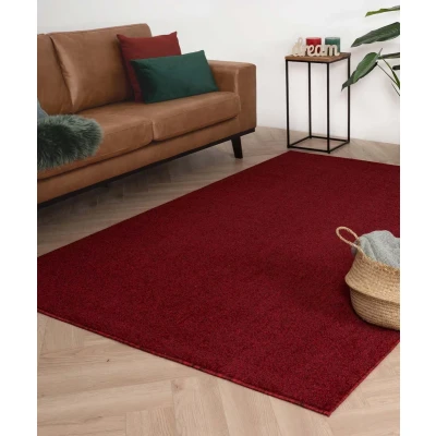 Afbeelding van Vierkant Vloerkleed Fine Rood 240x240 Cm