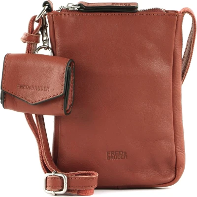 Afbeelding van FREDsBRUDER Leren Schoudertas mobiele telefoon FB Cellphone Bag Brick Rood