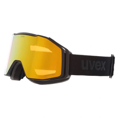Afbeelding van uvex gravity FM, Skibril Unisex Volwassene, black matt/yellow orange, one size