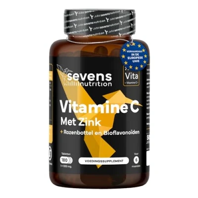Afbeelding van Vitamine C 1000 mg met Zink + Bioflavonoïden &amp; Rozenbottel 100% Pure, Natuurlijke Vegan 180 Tabletten Immuunsysteem Helpt Vermoeidheid en Uitputting te Verminderen Antioxidant