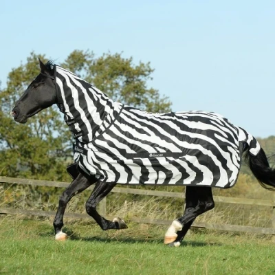 Afbeelding van Bucas Buzz Off Zebra vliegendeken zwart/wit maat:215
