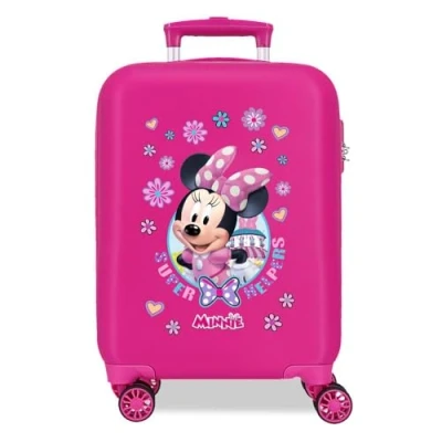 Afbeelding van Joumma Disney Minnie helper cabinekoffer, kinderkoffer, van ABS, robuust materiaal, vier dubbele multidirectionele wielen, zijdelingse combinatiesluiting, Roze, koffer 50