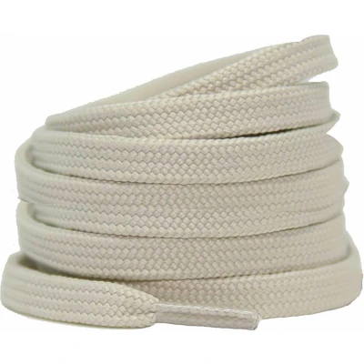 Afbeelding van Platte schoenveters 8mm polyester Grijsbeige 90cm