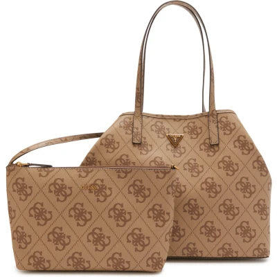 Afbeelding van Guess Vikky Large Tote Shoppers Dames Bruin Maat ONESIZE