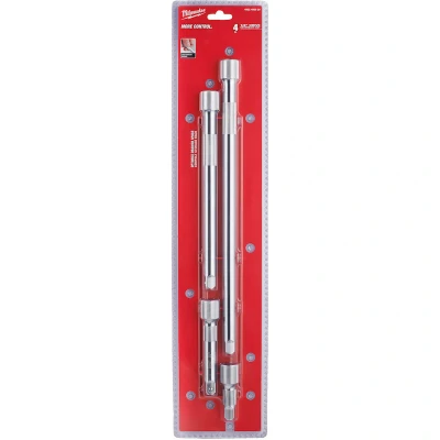 Afbeelding van Milwaukee 1/2 verlengstukken voor dopsleutels 4 delig 1/2&quot; 76 mm, 127 254 381 mm 4932480639