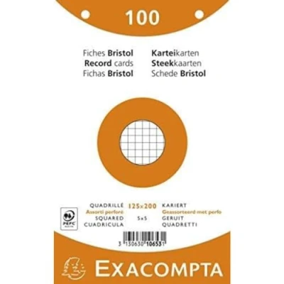 Afbeelding van Exacompta 10653E indexkaarten Bristol, 12x20 cm, meerkleurig