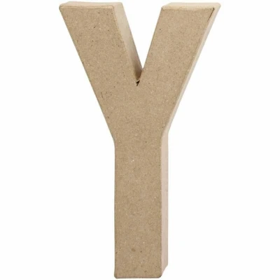 Afbeelding van Creotime papier mâché letter Y 20,5 cm