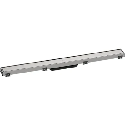 Afbeelding van hansgrohe RainDrain Match 800, 56038800, met in hoogte verstelbaar frame, geborsteld roestvrij staal, kant en klaar set douchegoot, 80 cm