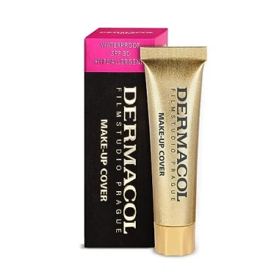 Afbeelding van Dermacol Full Coverage foundation 13 g, vloeibare make up mat met SPF 30, waterdichte voor vettige huid, acne en kringen rond de ogen, langdurige upproducten, schaduw 209