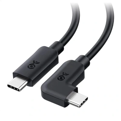 Afbeelding van Cable Matters 3ft USB C naar Right Angle Kabel 10 Gbps, Gbps met 240 W Opladen in Zwart 0,9 m