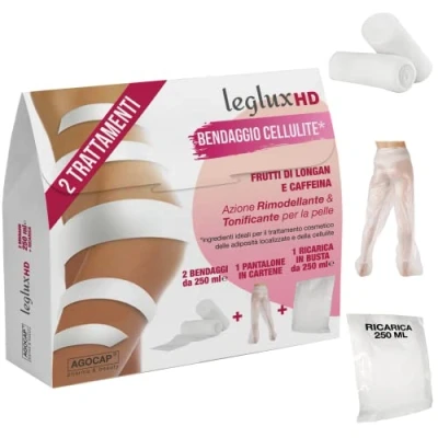 Afbeelding van Drainagebandages, HD, met vruchten van longan en cafeïne, vormend verstevigend, 2 bandages 250 ml werkzame stof + papieren broek navulverpakking