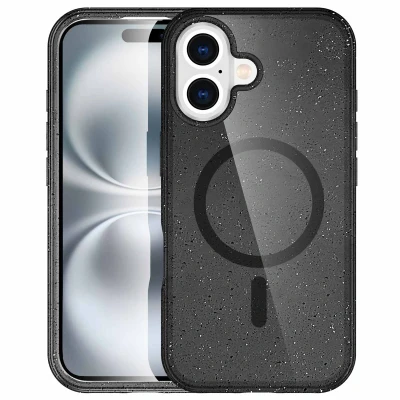 Afbeelding van Apple iPhone 16 Glitter Hoesje Kunststof imoshion Hardcase/Backcover Zwart Telefoonhoesje
