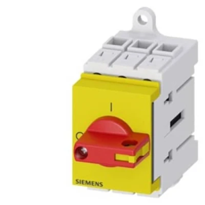 Afbeelding van Siemens lastscheider hoofdschakelaar 3 polig 16a 5 5kw 690v nood ip40 draaigreep frameklem knop rood 3ld30300tk13