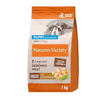 Afbeelding van 7kg Nature&#039;s Variety Healthy Grains Puppy Mini Kip droogvoer voor honden