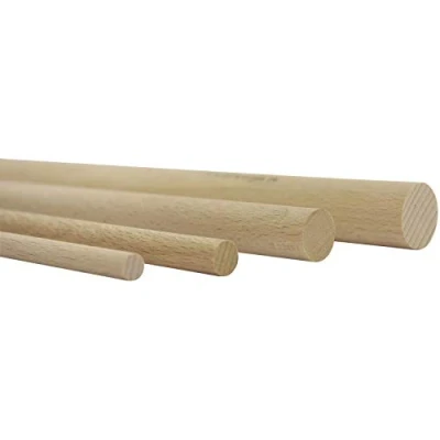 Afbeelding van vasalat Houten stokken glad om te knutselen 100 cm x 16/18 mm beuken natuur inhoud 8 stuks