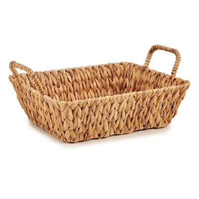 Afbeelding van Kinvara Fruitschaal/fruitmand Rattan gevlochten riet 40 x 28 9 cm naturel Fruitschalen