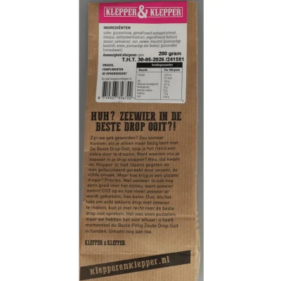Afbeelding van 3x Klepper &amp; De Beste Drop Ooit Pittig Zout 200 gr