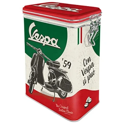 Afbeelding van Nostalgic Art Vespa Italian Classic 3D Design Clip Top Box