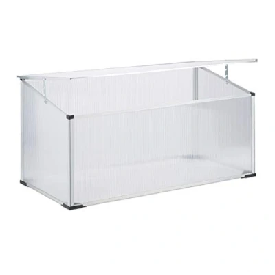 Afbeelding van Relaxdays koude bak aluminium 100 x 50 cm kas steeksysteem kweekbak moestuin