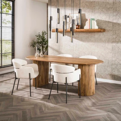 Afbeelding van Fraaai Sedano ovale eettafel 215 cm naturel Hout