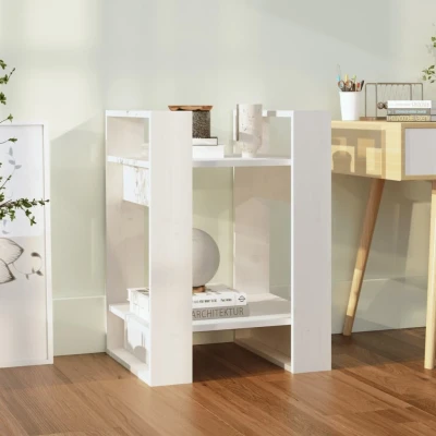 Afbeelding van Boekenkast/kamerscherm 41x35x57 cm massief grenenhout wit