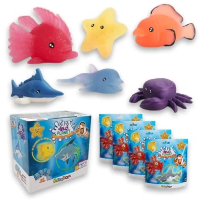 Afbeelding van Sbabam Funny Box Tropical Friends Jelly Planet, kinderspeelgoed uit de krantenkiosk, zacht geurende kinderspeelgoeddieren, kleurverandering vinden, dieren voor kinderen, cadeau 4 stuks