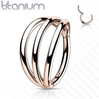 Afbeelding van Piercing high quality titanium tripple hoop 8mm rose gold plated