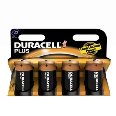 Afbeelding van Duracell Plus MN1300 Alkaline D batterijen 4 pack