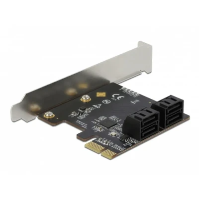 Afbeelding van Delock 4 poorts SATA PCI Express x1 Karte Laag profiel formfaktor