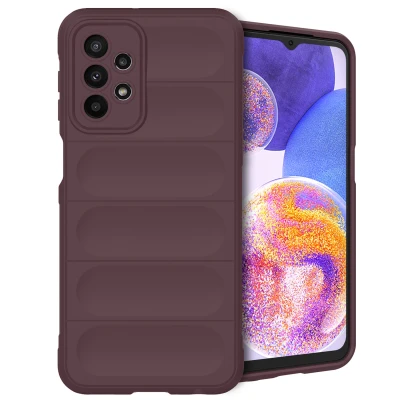 Afbeelding van Samsung Galaxy A23 (5G) Hoesje Siliconen en TPU (zacht) iMoshion Softcase/Backcover Aubergine Telefoonhoesje