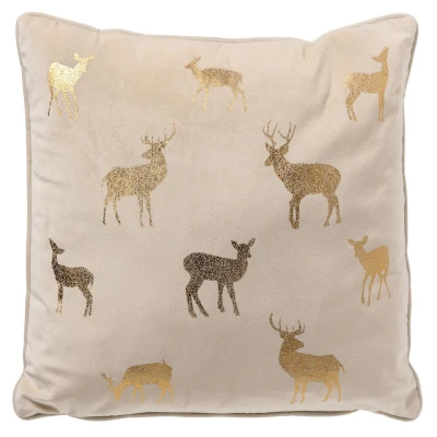 Afbeelding van DEER Sierkussen 45x45 cm velvet kerst Whisper White wit