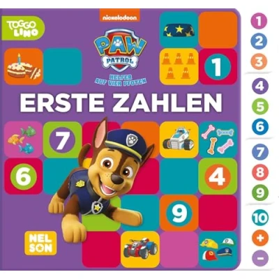 Afbeelding van PAW Patrol Lernbuch: Erste Zahlen: Pappbilderbuch mit den Zahlen 1 10 und buntem Register für Kinder ab 3 Jahren